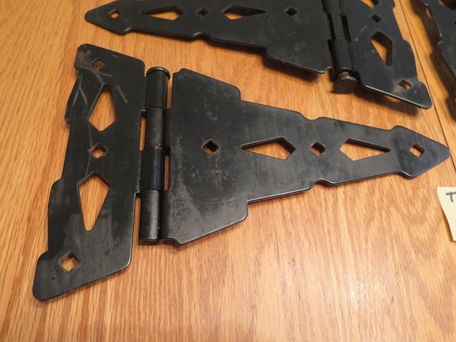 T Strap Barn Door Gate Shed Hinges 10.5" x 7.75" Set of Four Salvage Vintage 10
