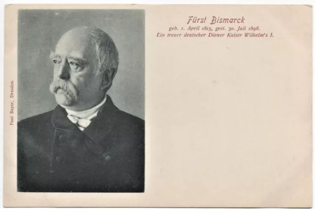 alte Ak, Porträt von Otto v. Bismarck, ungelaufen