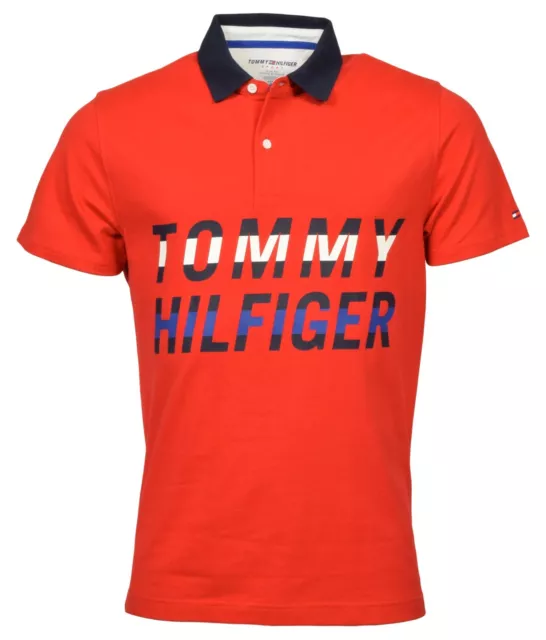 TOMMY HILFIGER SPORT Men's Slim Fit Performance Logo Polo Shirt-Blue-XL ...