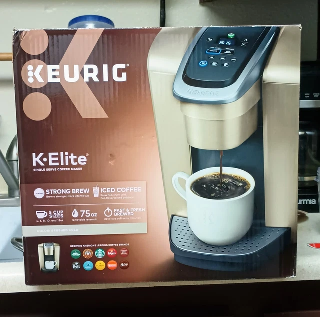 KEURIG KELITE SINGLE Serve KCup Pod Coffee Maker Brushed Gold 35.