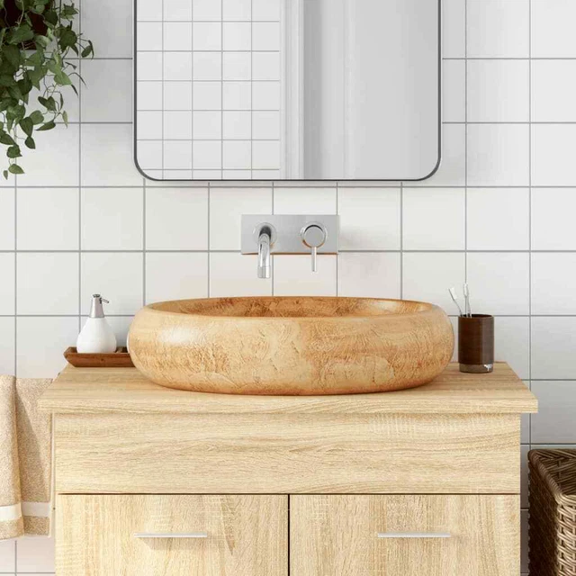 Arbeitsplatte Becken Braune Ovale 59x40x15 CM Keramik