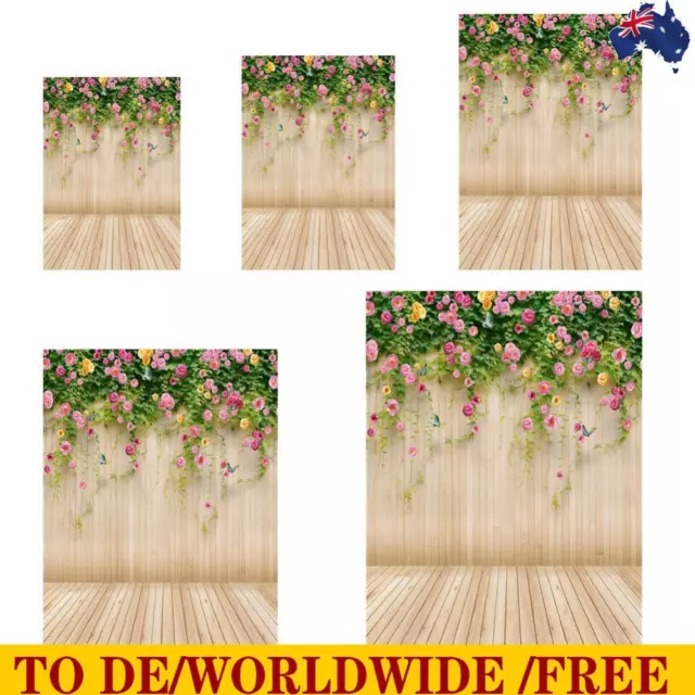 Wooden Planks Flower Photography Background Cloth Backdrop Studio Decor