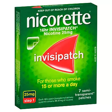 Nicorette 16hr Invisipatch Step 1 25mg 7 Pack
