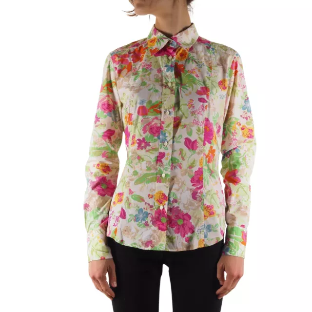 ETRO Women's Floral Multicolor Floral Long Sleeve Blouse Shirt size 46