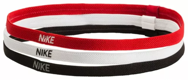 Nike Herren Damen 3 X Elastic Hairband Stirnband SWOOSH Sport 3er Pack Headband