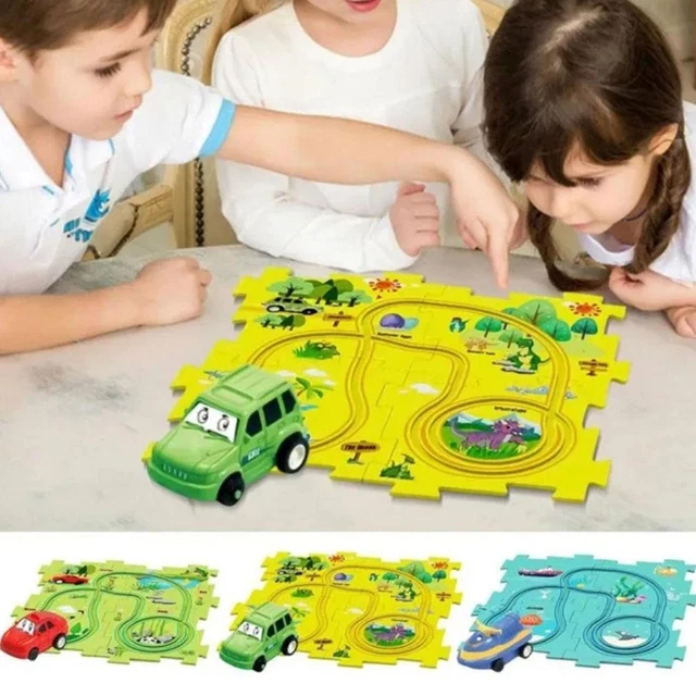 DIY Puzzle Track with Vehicle Rail Car Building Toys S E5V8