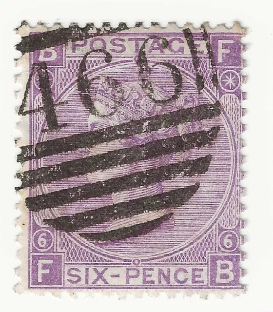 1867 Gran Bretagna - Effigie Regina Vittoria, 6 p. violetto con trattino usato