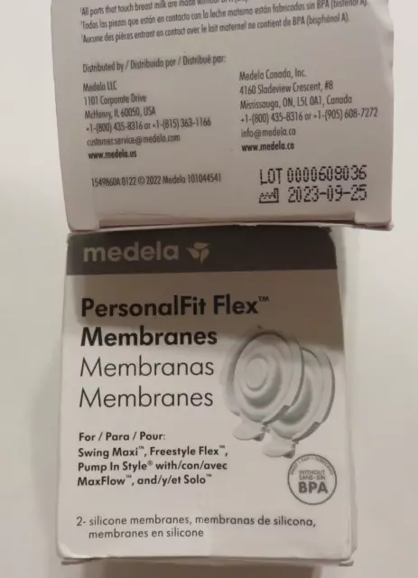 Lot of 2 Packages Medela PersonalFit Flex Replacement Membranes 2 per pack NEW!! 3