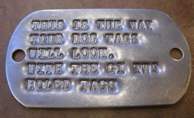 Dog Tags Vintage Vietnam Era 1966, 2 Holed, Us Mil Issue, Debossed On Gi Machine