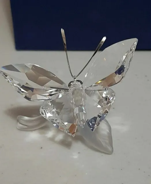 Swarovski Crystal Figurines Butterfly In a Flower