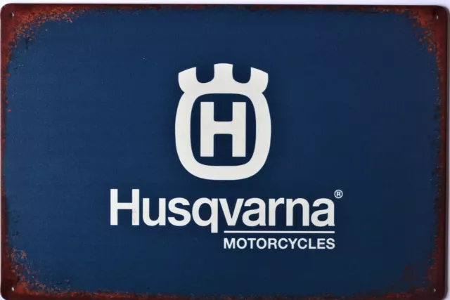 Husqvarna Motorcycle Metal Garage Sign Wall Plaque Vintage mancave A4 30 X 20CM