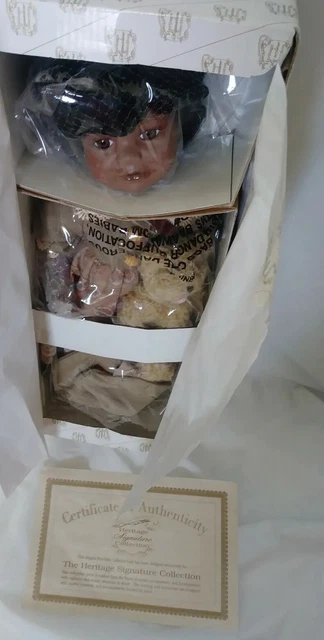 The Heritage Signature Collection Doll Toy With Bear RN#12273 Original Box Girl