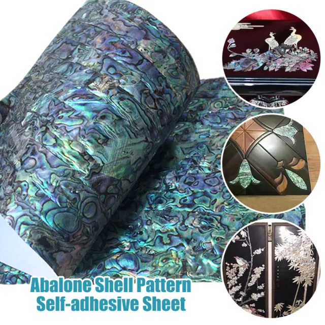 1x Real Abalone Shell Sheet Paua Slice Inlay 240x140x0.2mm Luthier Veneer Diy-.