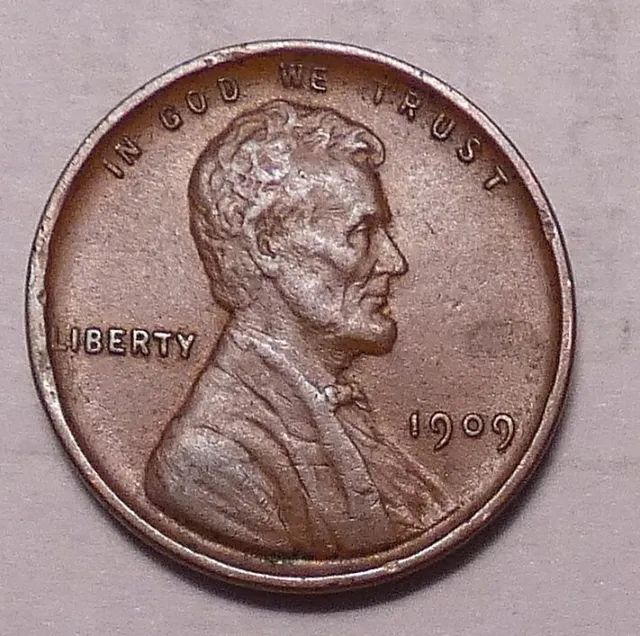 1909 P VDB Lincoln Wheat Penny Cent -   HIGHER GRADE DETAILS