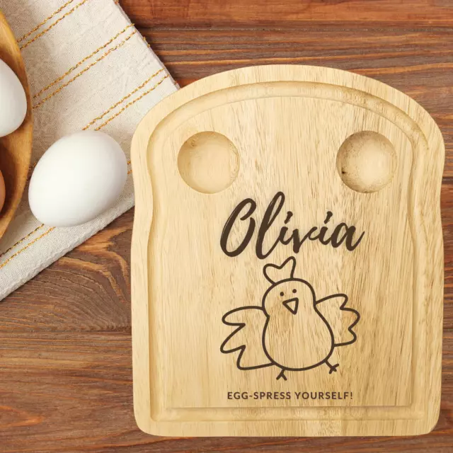 Toast Shaped Egg Dipping Board - Personalised / Custom Engraved Gift - Christmas