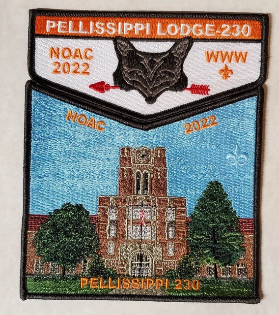Lodge 230 Pellissippi Black Border 2 piece OA Flap Set NOAC 2022 Smoky Mt