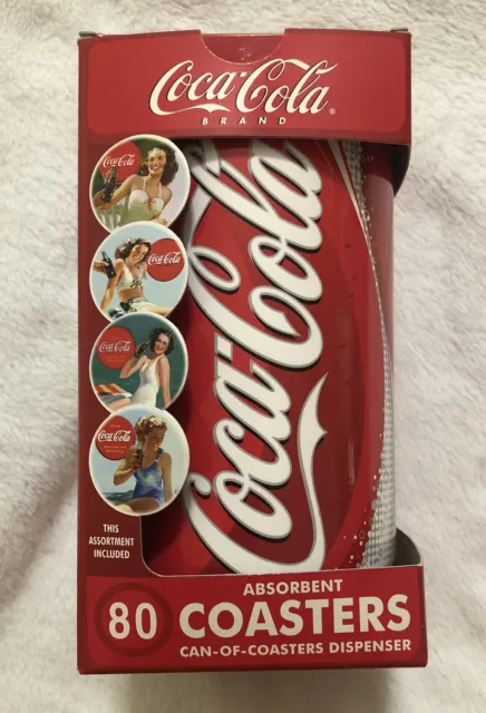 Vintage Unopened Can of Coca-Cola, 80 Coasters