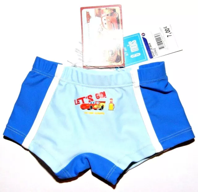 MAILLOT DE BAIN shorty boxer GARCON 6 MOIS BEBE bleu cars disney neuf eti 7 €