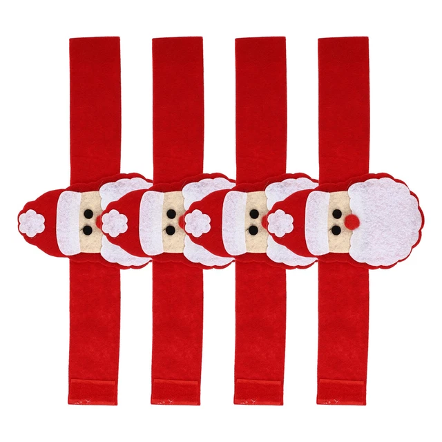 4 Pcs Boucle De Serviette Noël Ronds Dîner Porte-serviette Décor Table