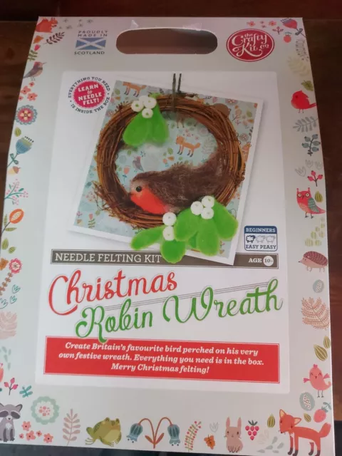 The Crafty Kit Company - Robin Wreath - NEEDLE FELTING KIT