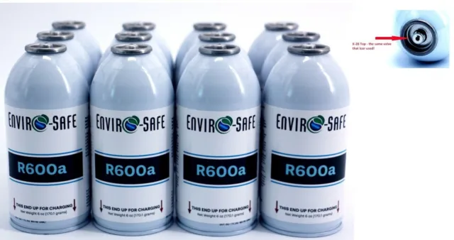 Enviro-Safe R-600a Refrigerant with 7/16" Self Sealing K28 6 oz Case/12 #8070