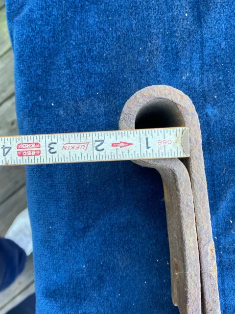 2 vintage barn door strap hinges 36" Long 2.5" wide Wrought Iron Cast Metal 8
