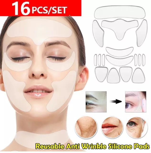 REUSABLE SILICONE CHEST Pad Anti-Aging Beauty Stickers Wrinkle Stick $7.46  - PicClick AU