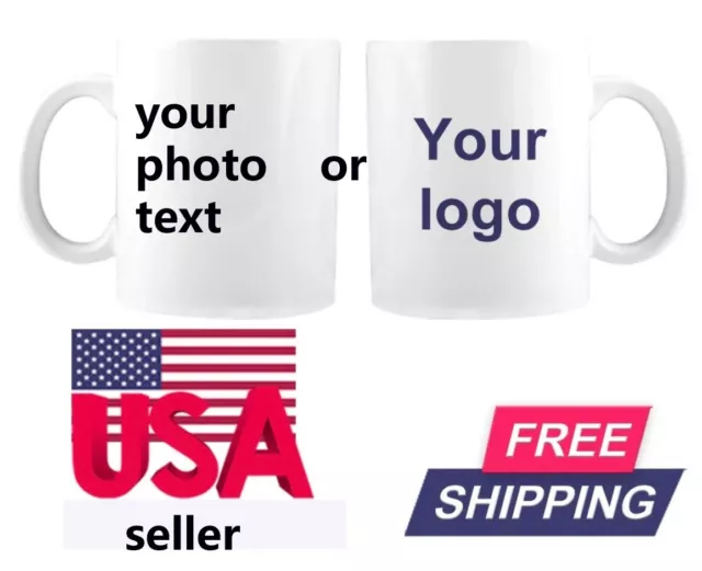 Personalized Mug Custom Text Photo Name Gift Coffee Mug 11 OZ Ceramic Cup W/box