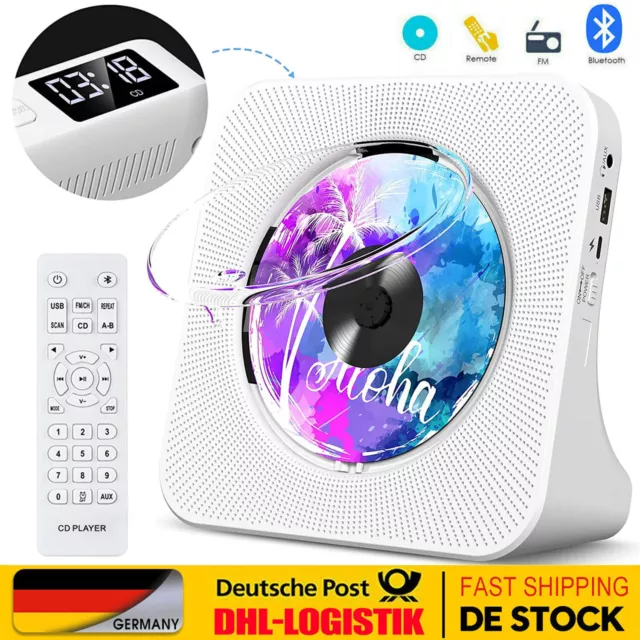 Stereoanlage Kompaktanlage CD Player Bluetooth 5.0 MP3 Radio Tuner USB AUX WMA