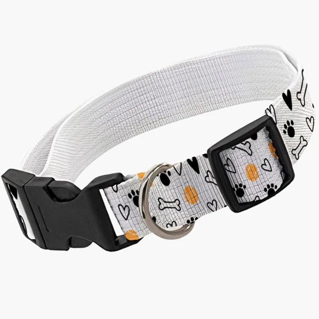 Dog Pattern Pet Collar - Paws Pet Collar - Bones Pet Collar