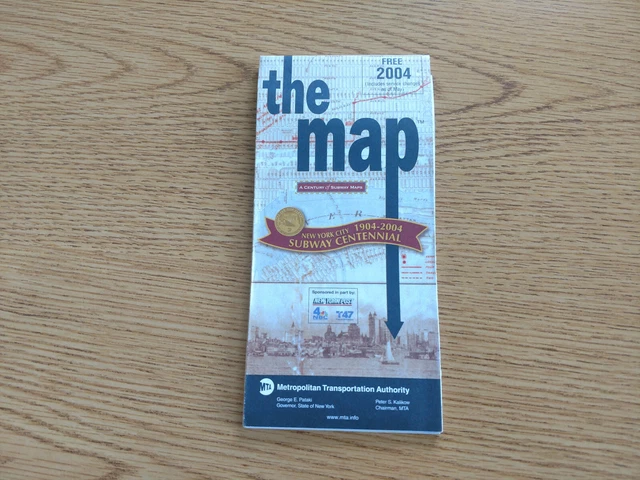 NEW YORK CITY NYC Subway Map Centennial May 2004 NYCT Transit 100 Years new-york-city-nyc-subway-map-centennial-may-2004-nyct-transit-100-years