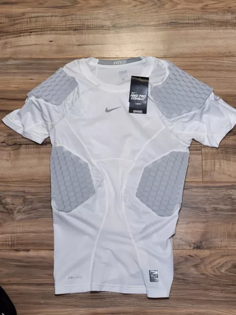 Nike Dri Fit Pro Combat HYPERSTRONG Football Padded  White Shirt Top XL 533021