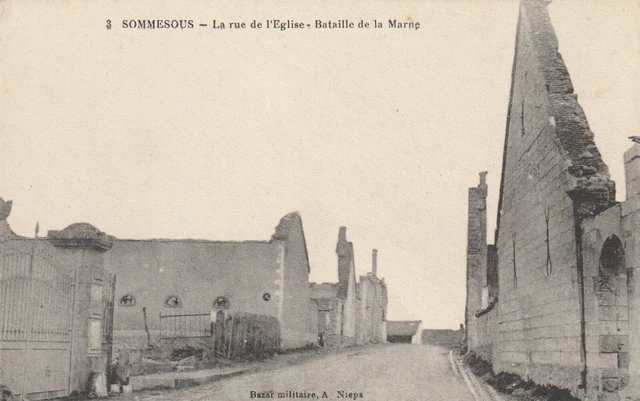 CPA 51 SUMSOUS La rue de L'Eglise - Battle of the Marne