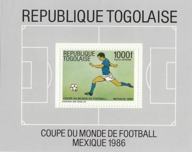 (65456) Togo MNH Football World Cup Mexico 1986 minisheet U/M Mint