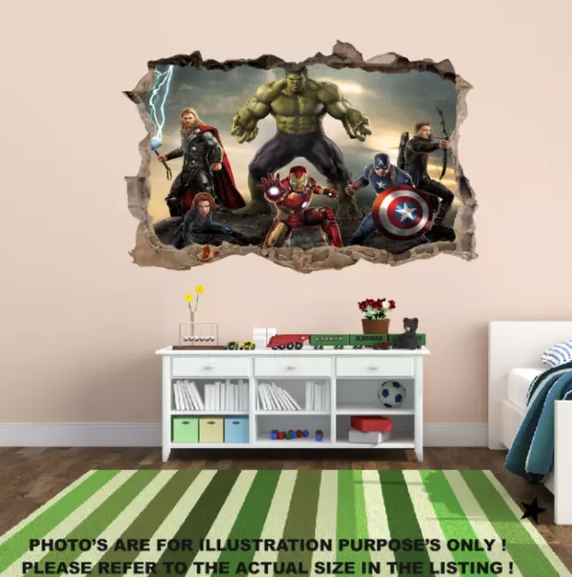 Marvel Superhero Wall Art Stickers Mural Decal Kids Bedroom Decal