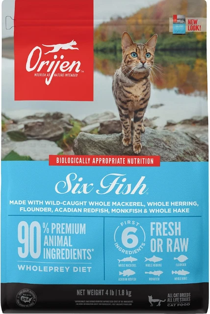 ORIJEN Six Fish Grain-Free Dry Cat Food, 4lb