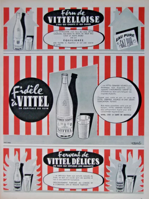 1955 Eau Pure Féru De Vittelloise Fidel A Vittel Delights Press Advertisement
