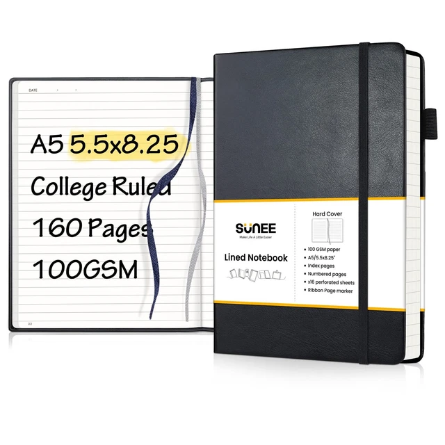 SUNEE Lined Journal Notebook for Writing, 160 Pages 5.5x8 Inches 100GSM Numbe...