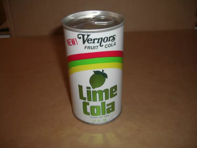 New Vernors Fruit Cola Lime Cola Soda 12 OZ. S/S Can 1970's Original
