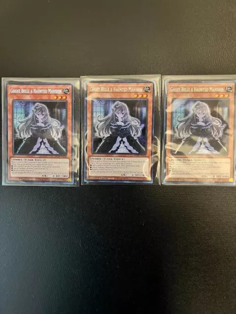 3X Ghost Belle & Haunted Mansion 3X  Secret Rare Mp22-En258 Yugioh!