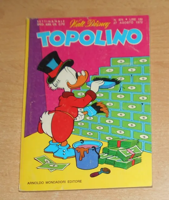 Ed.mondadori   Serie  Topolino   N°  874  1972  Originale !!!!!
