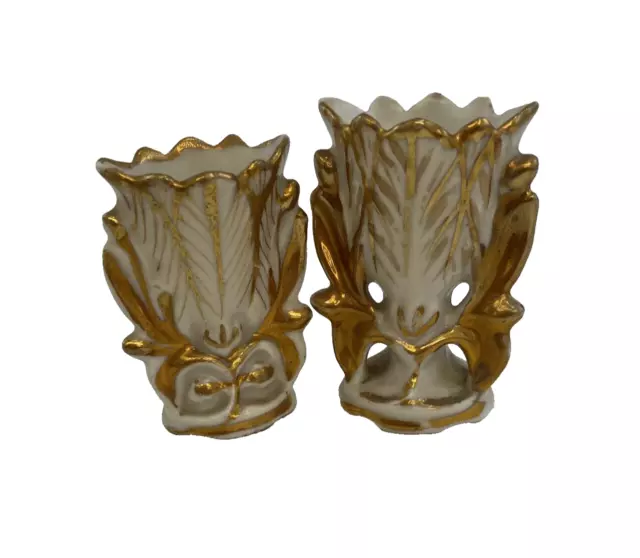 Paire De vase de mariée en porcelaine de Paris, époque Napoléon III Hauteur 7cm