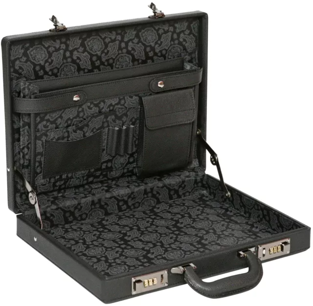 Tassia Attache Briefcase Slimline PU Leather Executive Briefcase Business Bag