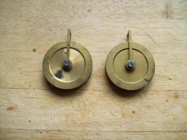 PAIR OF 8 DAY LONGCASE CLOCK PULLEY WHEELS  (a)