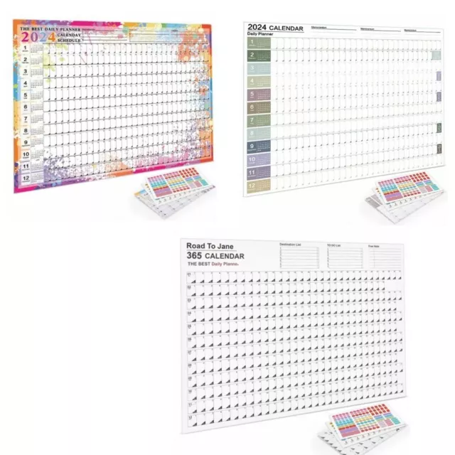 Yearly Weekly Annual 2024 Wall Calendar Planner To Do List    Office Clerk