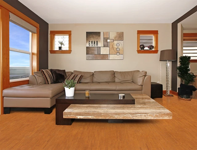 Cálido, cómodo cuero blanco 7/16' 11mm Cork Floating Floor 6"x6" Muestras