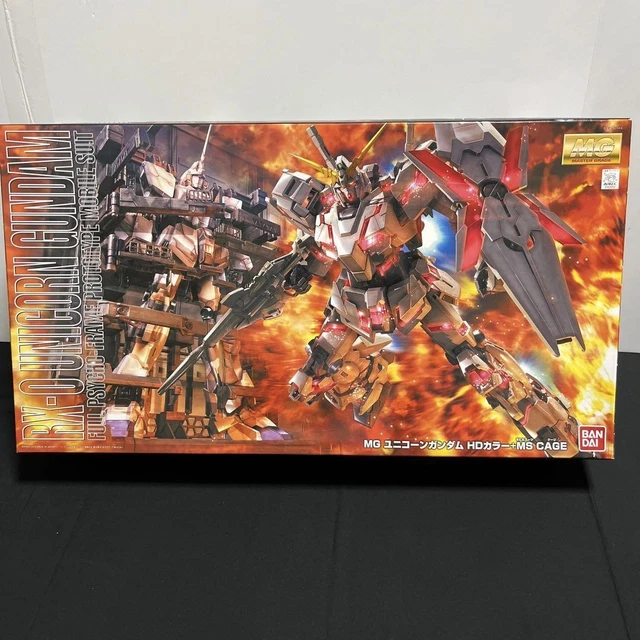 Bandai MG 1/100 RX-0 Unicorn Gundam – HD Color + MS Cage – Neuf