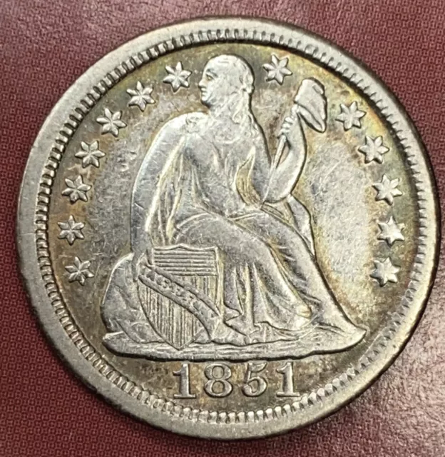 1851 Seated Liberty Dime