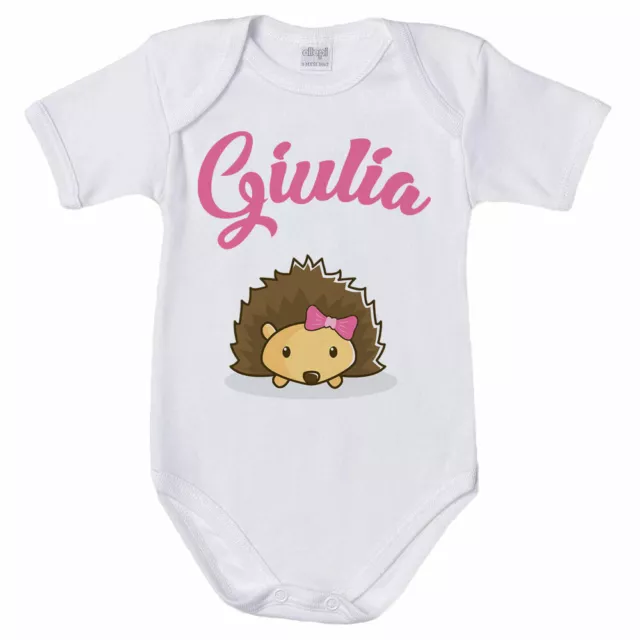Body neonata personalizzato con nome baby riccio