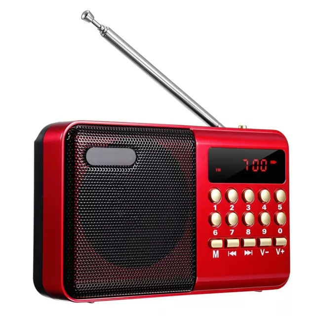 Mini Portable Radio Handheld Rechargeable Digital FM USB TF MP3 Player